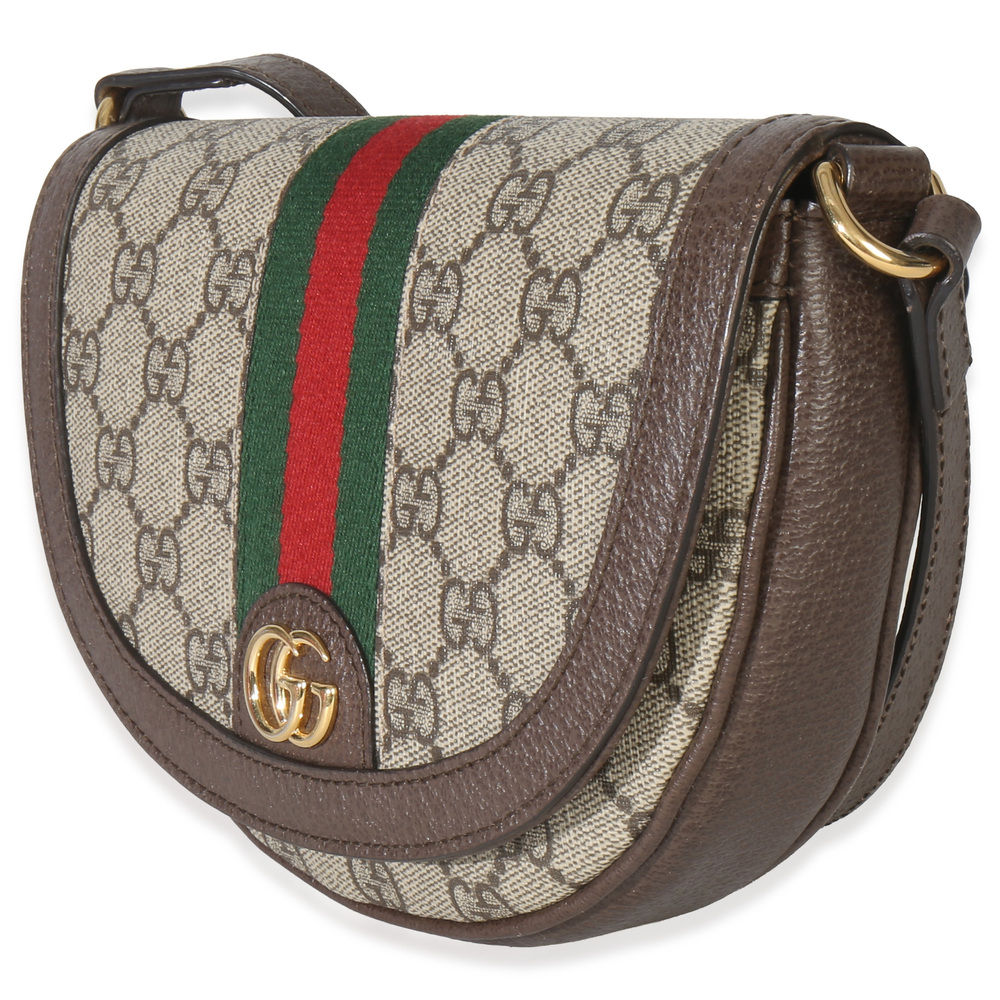 Gucci Beige GG Supreme Canvas Ophidia GG Curved Flap Bag - Picture 4 of 8